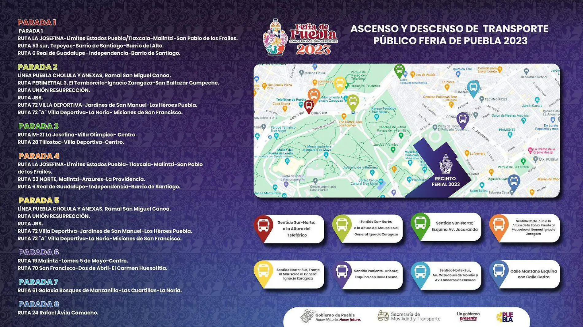 Estas son las rutas que ampliarán su horario para la Feria de Puebla 2023